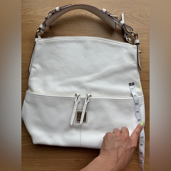 Dooney & Bourke | Large Dillen Pocket Sac White Leather Purse Hobo Shoulder - Picture 9 of 16